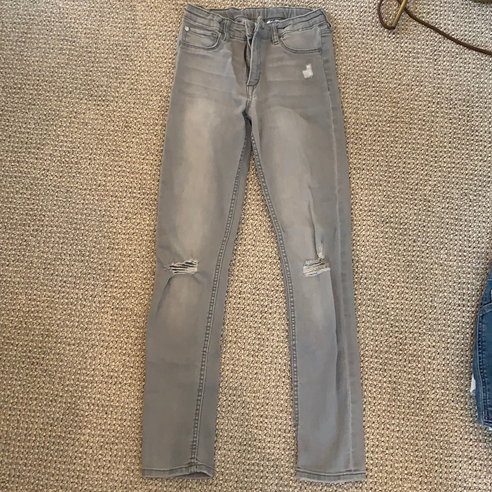 Gray ripped jeans